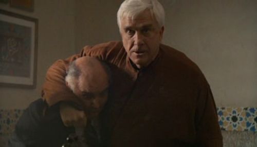 "I knew it!" That's one famous birthmark you've just rubbed off there, Drebin.
